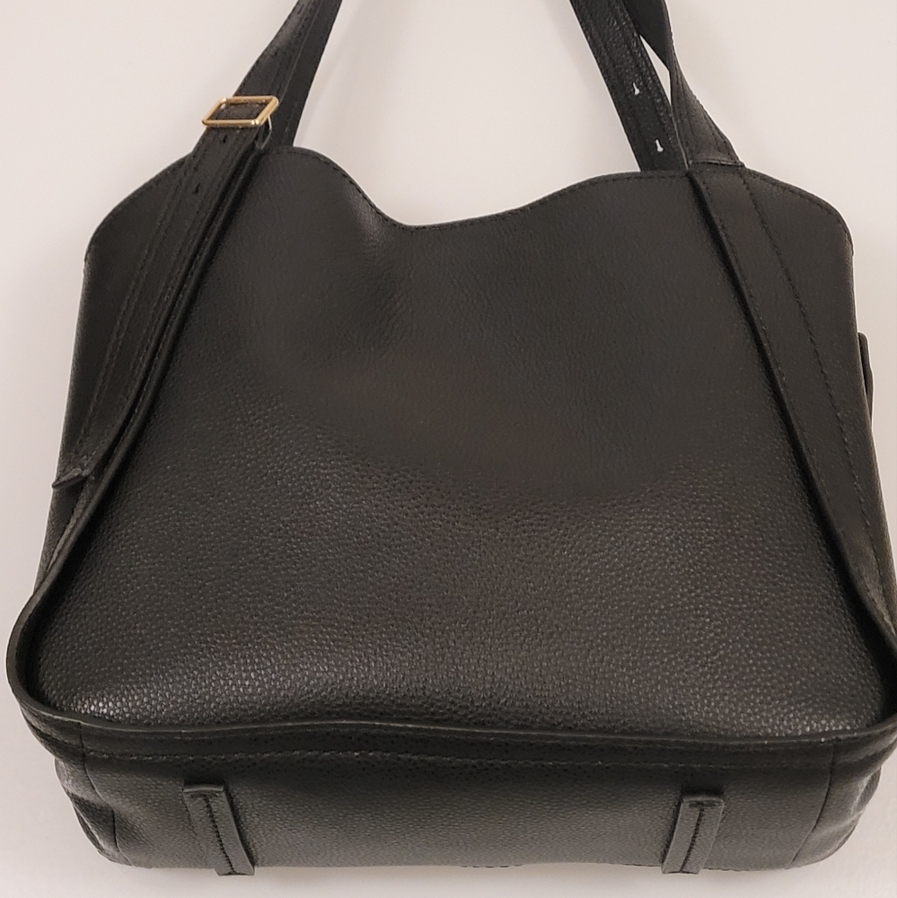 Marc Jacobs Black Leather Tote Bag with Gold Logo - Picture 6 of 11